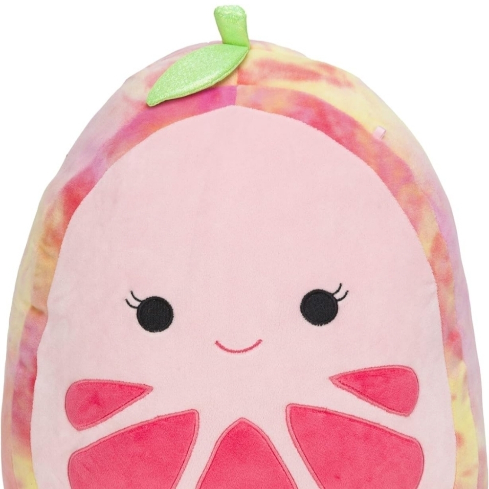 Cute Pink and Red Fruit Plush Toy Squishmallows 14-Inch Grapefruit - Scented Add